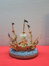 Vintage Disney Peter Pan “You Can Fly” Pirate Ship Snow Globe music Box picture