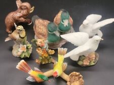 Lot of Ceramic Birds, Mammoth, and Clown, In good Condition, Collectible, Decor picture