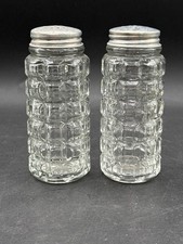 Anchor Hocking Clear Glass Salt & Pepper Shakers With Metal Lids 4 1/4