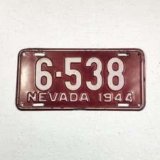 1944 Nevada License Plate Number 6-538 Original Paint picture