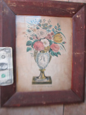 RARE c.1850 ANTIQUE FRAMED CURRIER FLORAL PRINT, Flowers, Antebellum, Americana picture