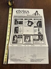 Elvira 1992 Mistress Of The Dark Fan Club Paper Mailing Order FormPlease Read picture