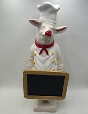 Vintage Chef Pig Statue Figure French Pastry Butcher Shop Restaurant Bakery 24” picture