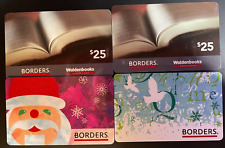 Borders Books Lot of 4 Gift Cards No Value $0 Collectable Christmas picture