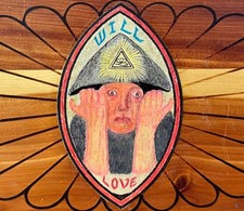 HOMAGE TO ALEISTER CROWLEY MODIFIED ANTIQUE ART NOUVEAU BOX * SEX MAGICK OCCULT picture