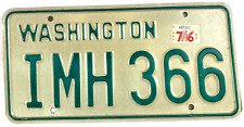 Vintage Washington 1976 Auto License Plate Man Cave IMH 366 Decor Collector picture