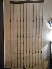 VTG 1970s Cloth hanging wooden 11 strand doorway beads picture