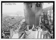 Brooklyn NY 1908 Miss Goodrich Names Collier Vestal Ship Launch Ceremony picture