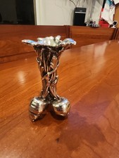 Vintage Famous Christofle Silver-plated Carrots Bud Vase, ~4.25