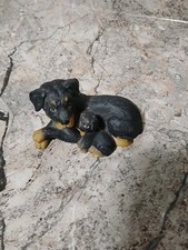 Rottweiler Mother Dog & Puppy Laying Figurine Home Interiors 1424-97 picture
