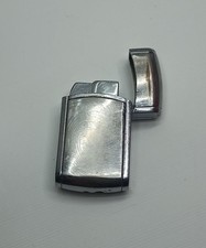 Vintage 1990s Pocket Gas Lighter Silver Metal Slim Working Refillable Classic picture