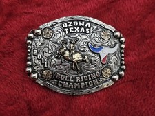 Bull Riding X~TREME☆2011☆RODEO CHAMPION TROPHY BUCKLE☆Ozona Texas☆RARE☆454 picture