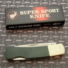 Valor 354 Lockback Knife Made In Japan Green Micarta Handles 440 SS Blade picture