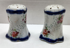 Vintage Floral Porcelain Salt & Pepper Shakers picture