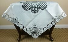 Square Embroidered Tablecloth Polyester Side Coffee End Table Night Stand Cover picture