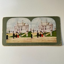 The Italian Building With Modern Italian Garden Antique Stereoview Card 5H6-4 picture