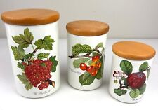 Pomona Portmeirion Goddess of Fruit 3 Pc Canister Set Currant Cherry Apple picture