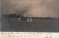 Burt Lake Columbus Beach, Indian Lake MI Michigan 1907 RPPC Photo Postcard COPY picture