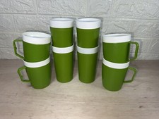 Vintage Arnoldware Rogers Inc Green Avocado Mugs and Cups set of 8 MCM VTG READ picture