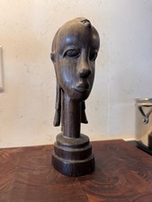 Vintage Finely  Hand Carved Heavy Dense Wood Ebony 8” Maasai Head Sculpture picture