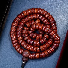 13mm Tibetan Bodhi Feng Eye 108 Bead Mala Prayer Necklace Buddhist Meditation picture
