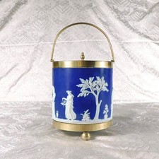 Wedgwood Blue Jasperware Ice Bucket with Lid # 27783 picture