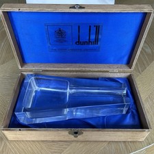 Alfred Dunhill Vintage Crystal Cigar Ashtray with Original Wood Box picture