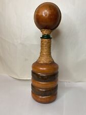 Vintage Leather Wrapped Wine Liquor Decanter Bottle Made in Italy 14