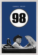 24X36 CARROLL SHELBY 98 COBRA GUARDSMAN BLUE WEMBELDON WHITE POSTER picture