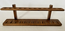Vintage DUK-IT Wood 12 Pipe Rack Stand Wall Mount Mc Donald Products Buffalo picture