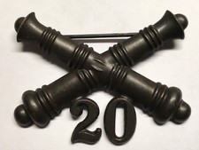 1902-1905, U.S ARMY ARTILLERY CORPS, BRONZE, 20th FIELD ARTILLERY, COLLAR DEVICE picture