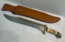 Chipaway Cutlery Bowie Knife Solid Brass Guard Jaguar Pommel Handle 19.5