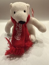 NEW SEALED Coca-Cola Polar Bear Plush 4” Red Scarf Mini Stuffed Animal NIP picture