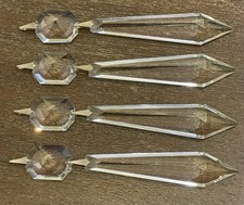Lot of 4 Waterford Crystal Chandelier Prisms with Beads 6