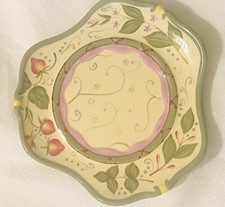 Partylite Strawberry Candle Holder Ceramic Plate 6.5” picture