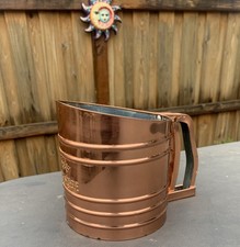 Vintage FOLEY Copper Sift Chine Triple Screen Flour Sugar Sifter Kitchen Tool 58 picture