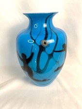Elodie Holmes Chorus Line 1998 Art Glass Vase (large) Blue and Black picture