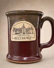 Biltmore Estate Ceramic Coffee Mug Brown Burgundy Stoneware Souvenir Cup picture