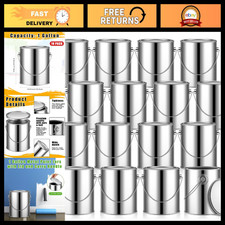 16 Pcs 1 Gallon Metal Paint Cans with Lids & Handles - Empty Silver Containers picture
