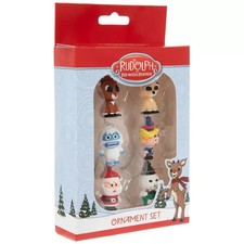 NEW 6 pc Mini Ornament Set Rudolph Red-Nosed Reindeer Island of Misfits picture