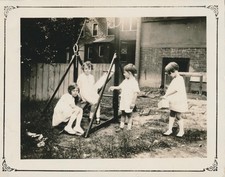 Snapshot Vintage Photo Backyard Playground See Saw Teeter Totter Girls Boys Play picture