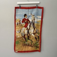 Vintage Ulster Irish Linen Tea Towel Huntsman Equestrian Horse Marshall Fields picture