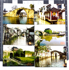 9-China-SUZHOU, Forest, Water Garden, Boats, architecture, 9 postcard Lot   SM picture