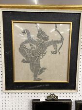 60s VTG Cambodian Angkor Wat Temple Rubbing ARCHER Framed 23.5”x22.5” picture