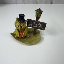 VTG Plastic Boozing Owl On Lilly Pad Owl Be Seeing You Figurine Hong Kong picture