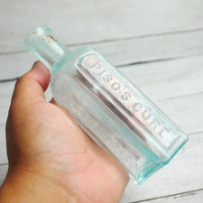 Antique Piso’s Light Blue Cure For Consumption Hazeltine & Co. Medicine Bottle picture