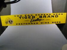 Vintage 1950's steel USS. American Steel & Wire Co. Tiger Brand Rope Sign 40