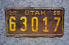 1958 Utah Truck License Plate picture