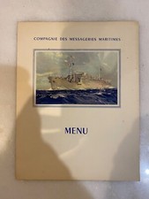 Old liner menu LA MARSEILLAISE Cie des Messageries Maritimes 01/09/1956 picture