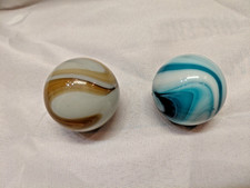 Two Vintage Slag Glass Gear Shift Knobs picture
